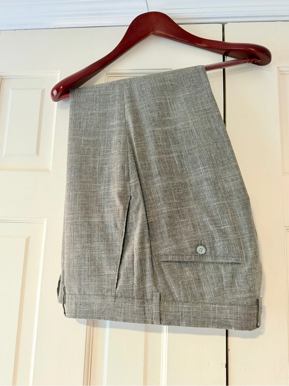 Hugo Boss Gray Glen Plaid Wool Blend Suit 36R 35x38.5 Tailored
